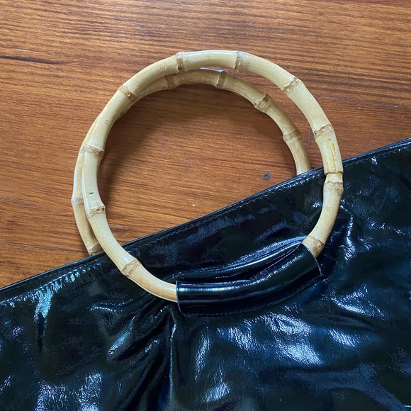 Sabrina Tach patent bag with bamboo handle - Picture 4 of 4